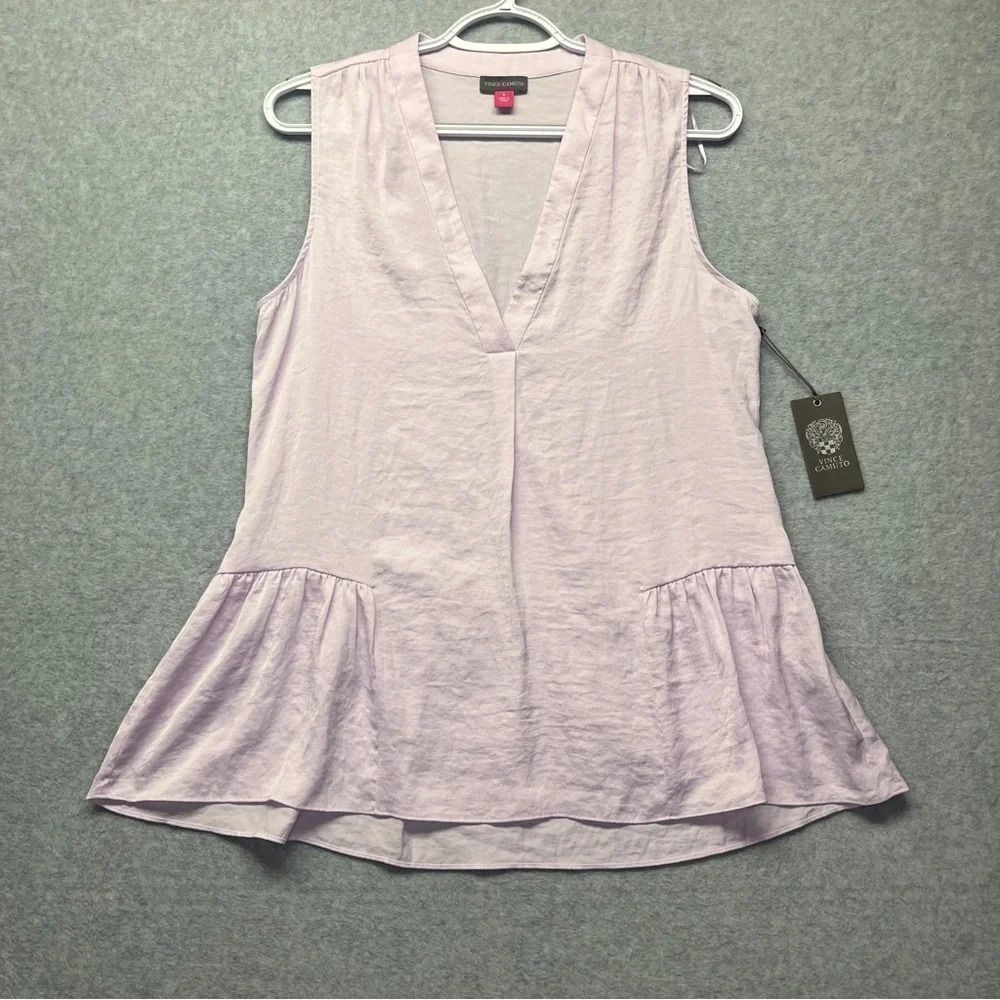 Vince Camuto‎ Women’s Peplum Top Blouse Sleeveless Corsage Pink NWT S